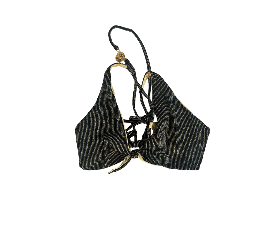 Bikini negro con detalles dorados